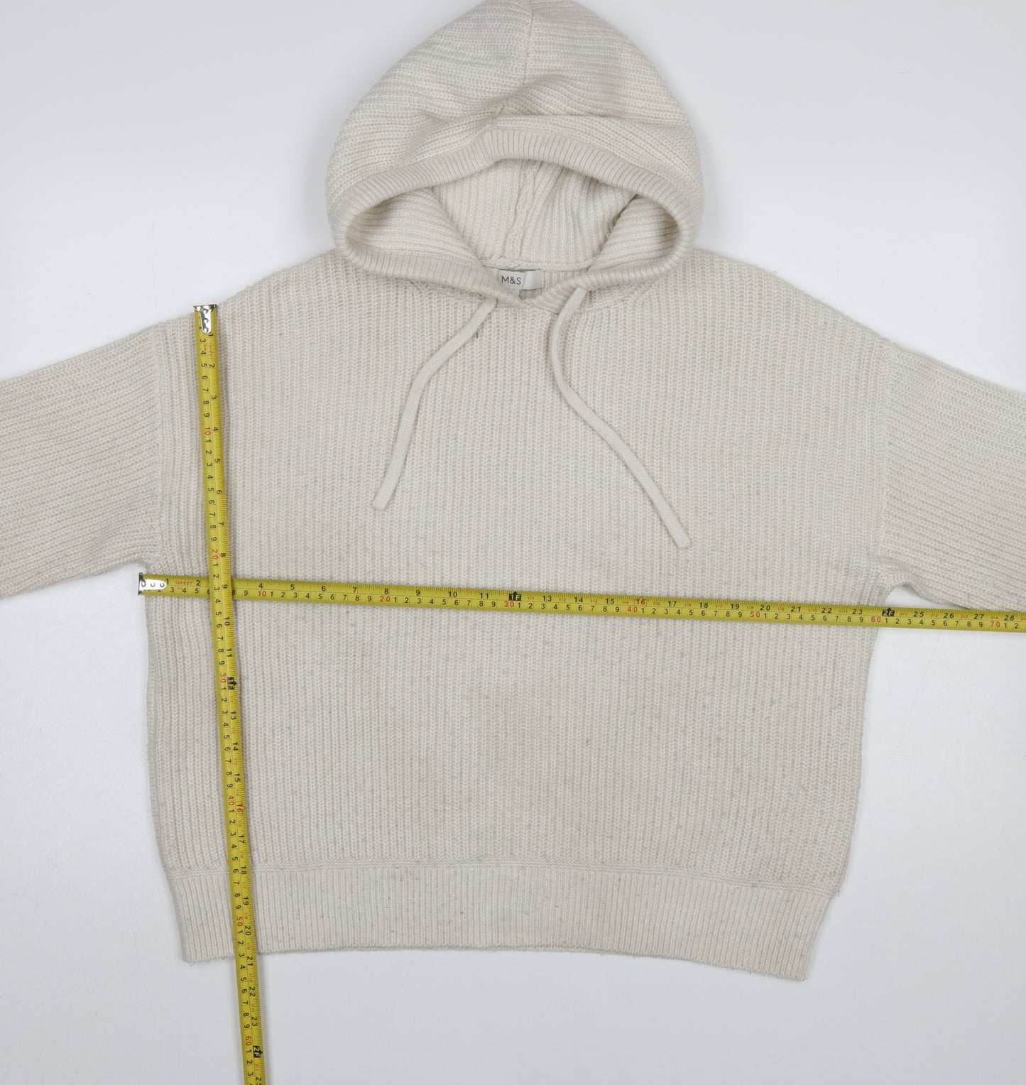 Marks and Spencer Women’s Ivory Hooded Knit Jumper Size M