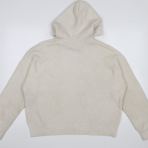 Marks and Spencer Women’s Ivory Hooded Knit Jumper Size M