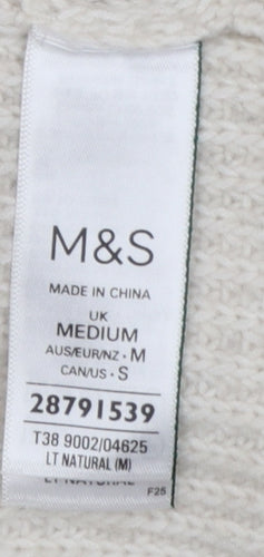 Marks and Spencer Women’s Ivory Hooded Knit Jumper Size M