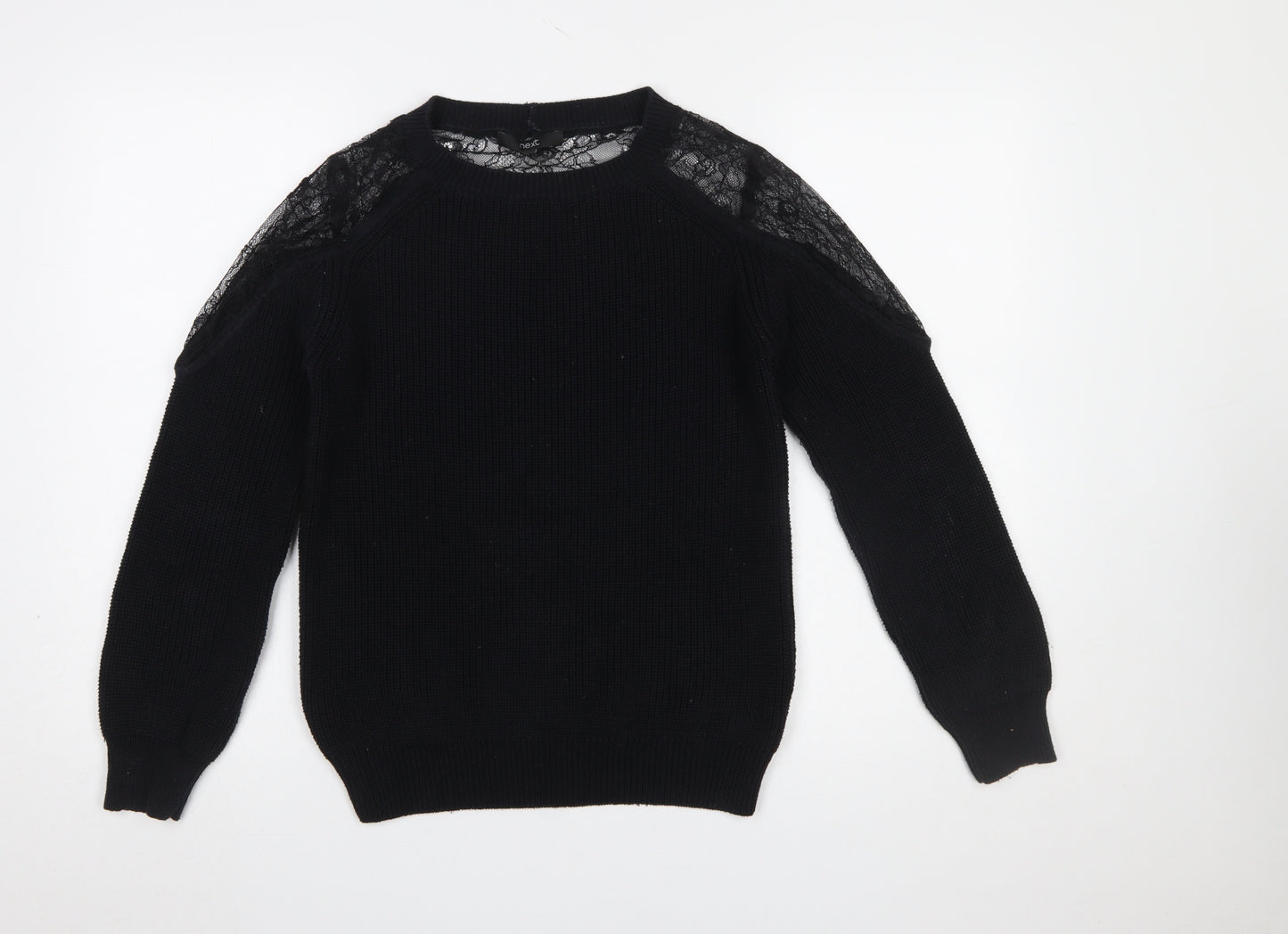 Next Women’s Black Lace Shoulder Knit Jumper Size 10