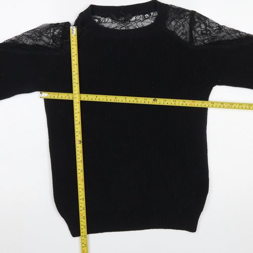 Next Women’s Black Lace Shoulder Knit Jumper Size 10