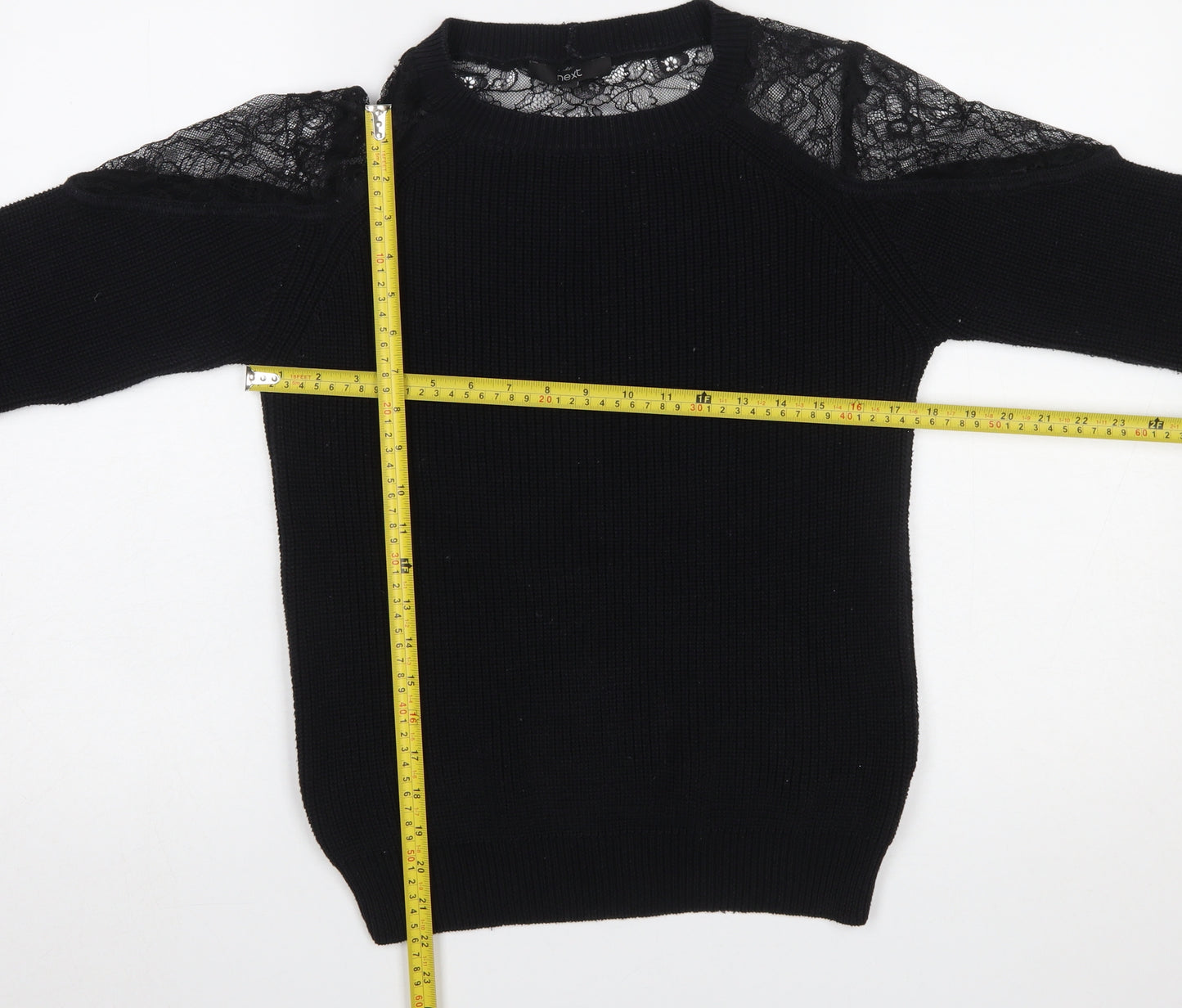 Next Women’s Black Lace Shoulder Knit Jumper Size 10