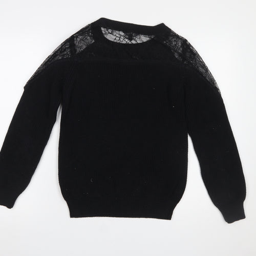 Next Women’s Black Lace Shoulder Knit Jumper Size 10