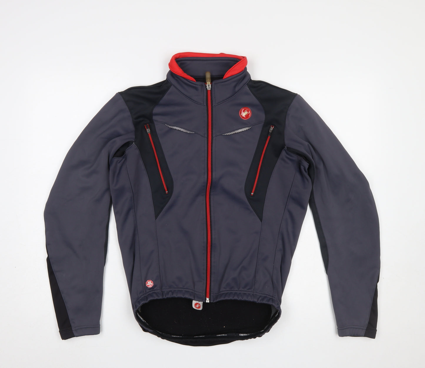 Castelli Men's Grey Softshell Cycling Jacket S Windproof Reflective