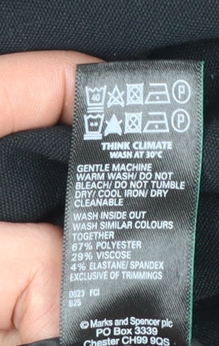 Marks and Spencer Women's Black Cropped Trousers Size 20 Stretch