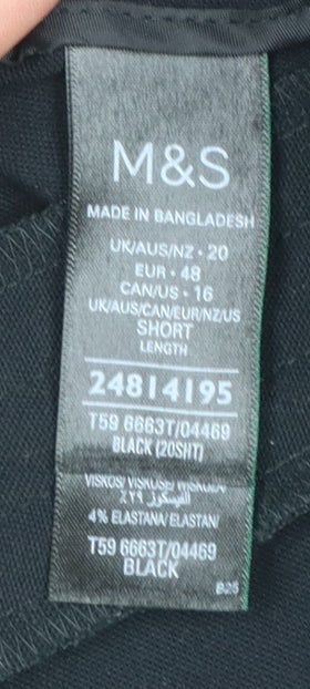Marks and Spencer Women's Black Cropped Trousers Size 20 Stretch