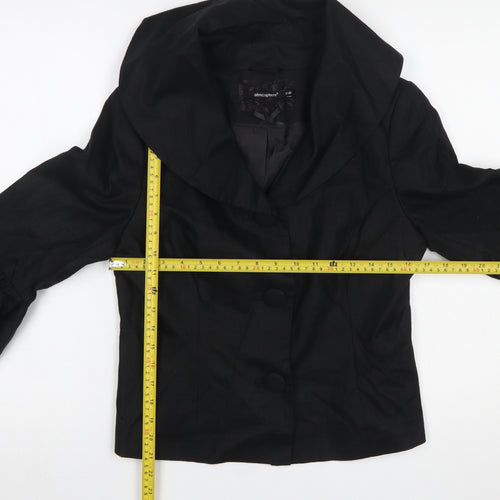Atmosphere Women Black Size 12 Cropped Suit Jacket with 3/4 Sleeves