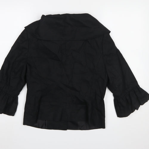 Atmosphere Women Black Size 12 Cropped Suit Jacket with 3/4 Sleeves