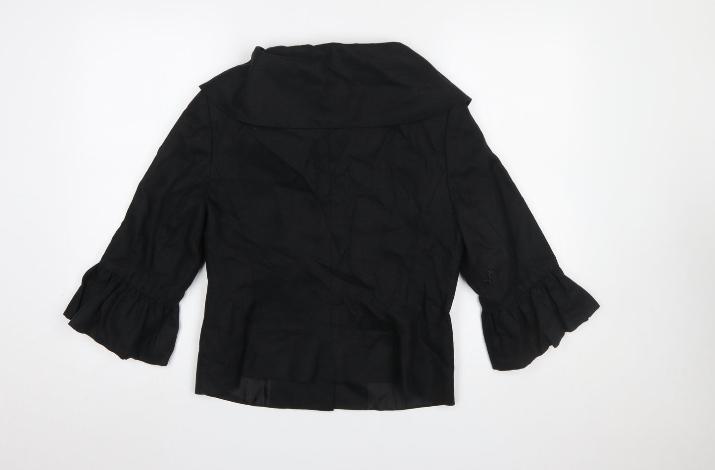 Atmosphere Women Black Size 12 Cropped Suit Jacket with 3/4 Sleeves