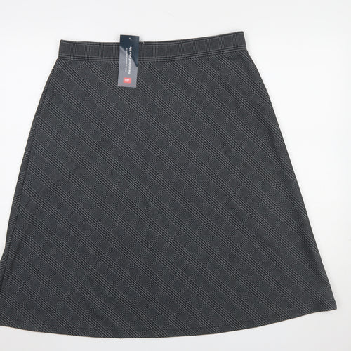 Cotton Traders Women’s Grey Jersey Midi A-Line Skirt Size 16
