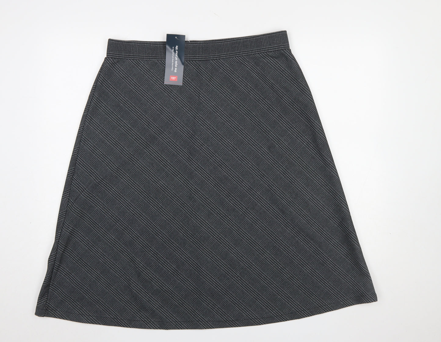 Cotton Traders Women’s Grey Jersey Midi A-Line Skirt Size 16