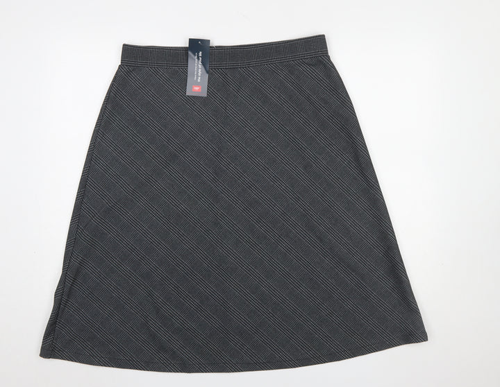 Cotton Traders Women’s Grey Jersey Midi A-Line Skirt Size 16