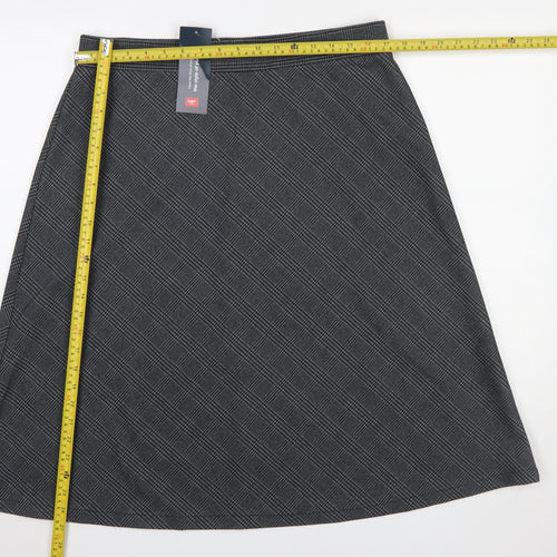 Cotton Traders Women’s Grey Jersey Midi A-Line Skirt Size 16