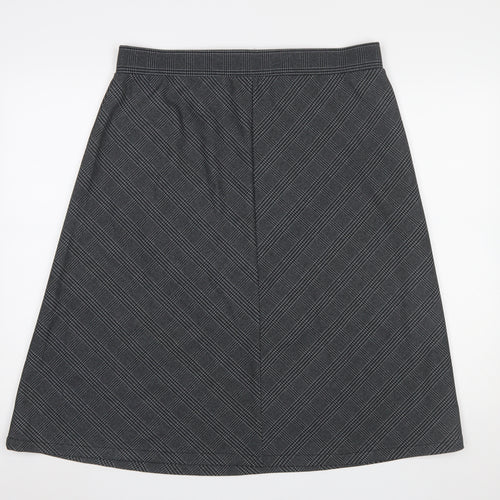 Cotton Traders Women’s Grey Jersey Midi A-Line Skirt Size 16