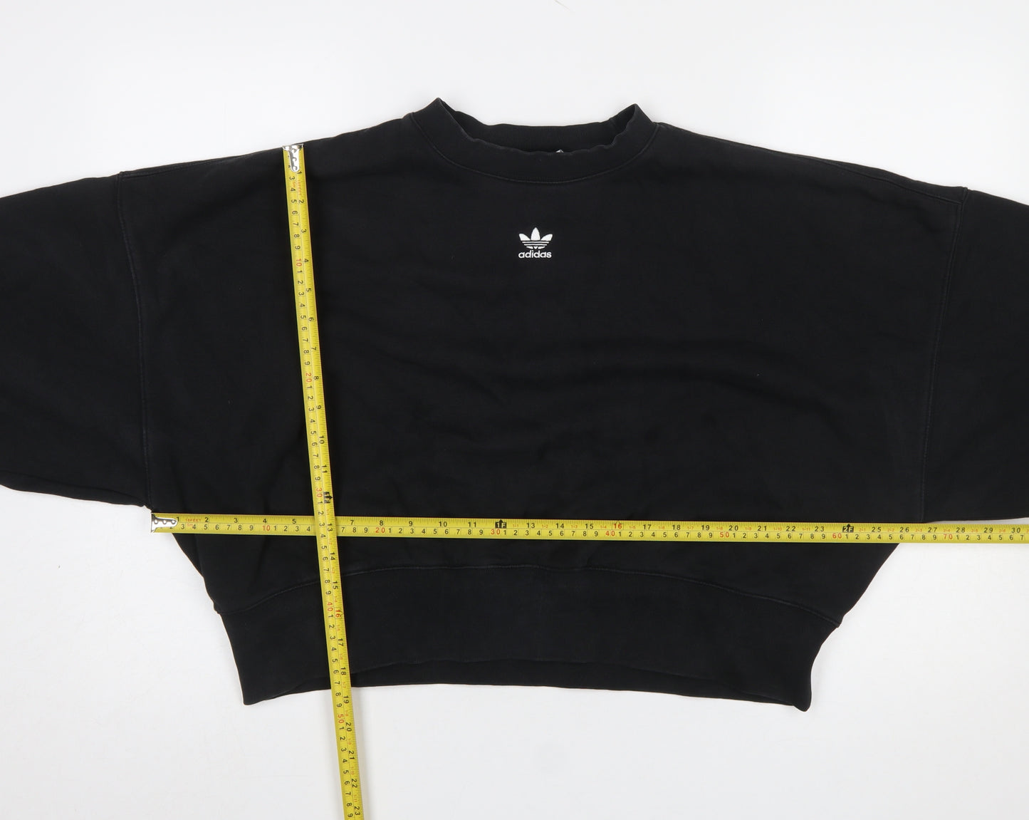 Adidas Women Black Crew Neck Pullover Sweatshirt UK 12