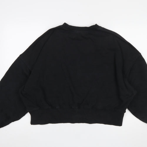 Adidas Women Black Crew Neck Pullover Sweatshirt UK 12