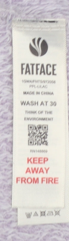 FatFace Women Lilac Pullover Fleece Sweatshirt UK 12 Regular Fit