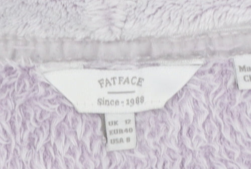 FatFace Women Lilac Pullover Fleece Sweatshirt UK 12 Regular Fit