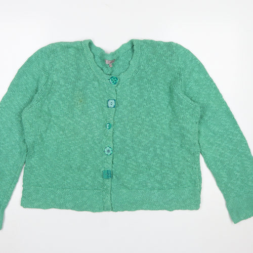 Marks and Spencer Per Una Green Cotton Knit Cardigan Women’s XL Round Neck