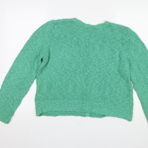 Marks and Spencer Per Una Green Cotton Knit Cardigan Women’s XL Round Neck