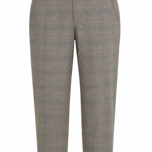 Zara Women Brown Check Cropped Slim Fit Trousers Size 6