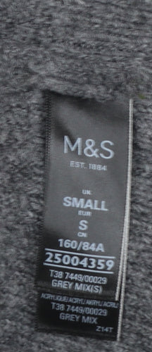 Marks and Spencer Women Grey Mock Neck Bell Sleeve Pullover Jumper Size S