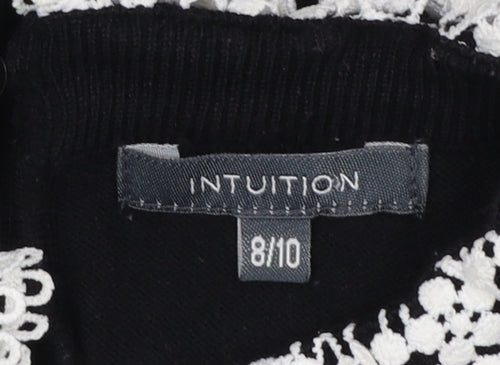 Intuition Women's Black Collared Knit Pullover Jumper Size 8