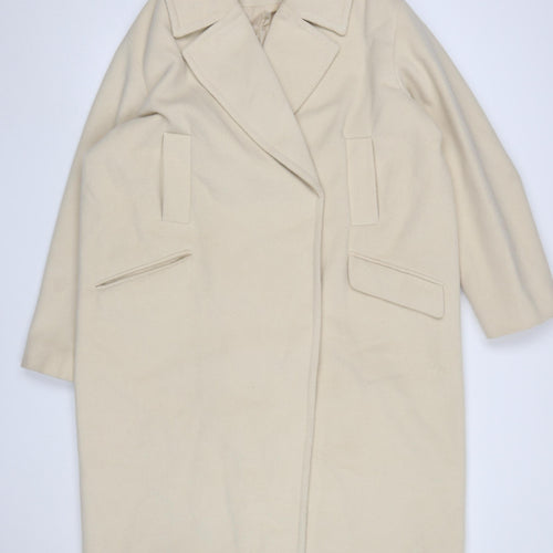 Marks and Spencer Women’s Ivory Wool Blend Long Overcoat Size 16