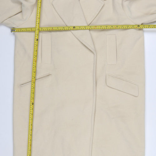 Marks and Spencer Women’s Ivory Wool Blend Long Overcoat Size 16