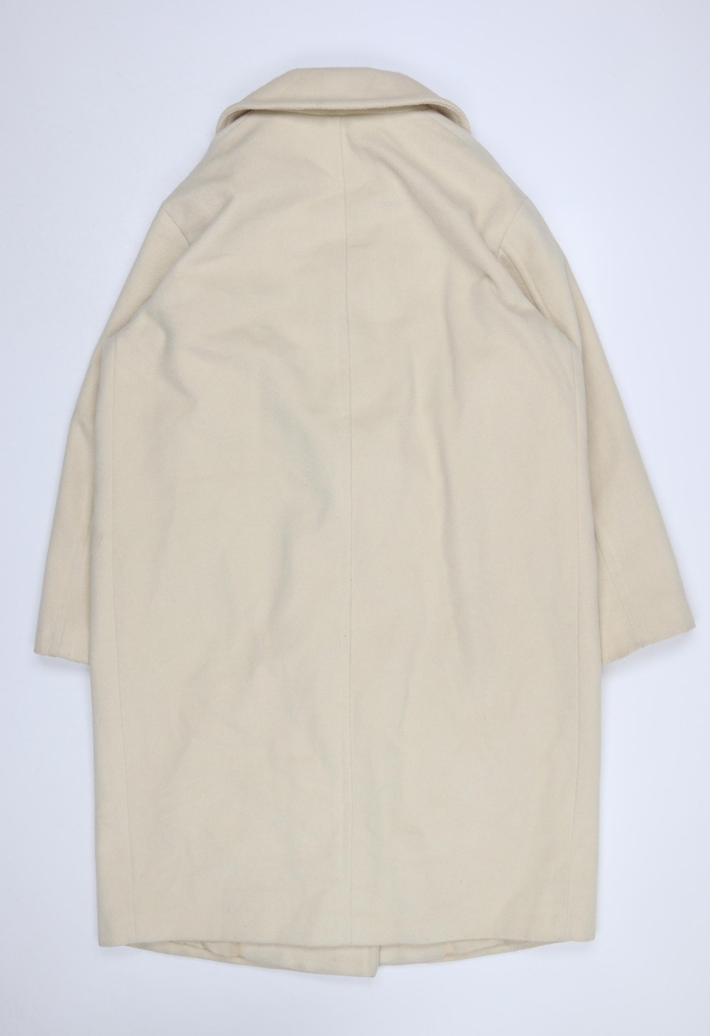 Marks and Spencer Women’s Ivory Wool Blend Long Overcoat Size 16