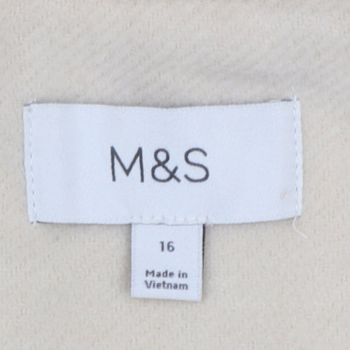 Marks and Spencer Women’s Ivory Wool Blend Long Overcoat Size 16