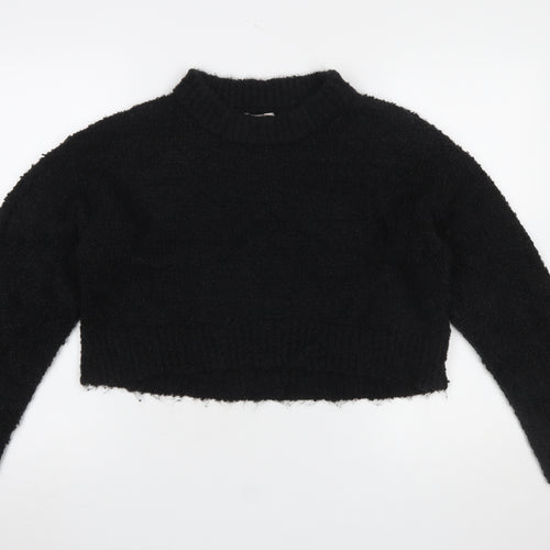 Glamorous Women’s Black Mock Neck Knit Pullover Jumper UK 10