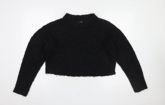 Glamorous Women’s Black Mock Neck Knit Pullover Jumper UK 10