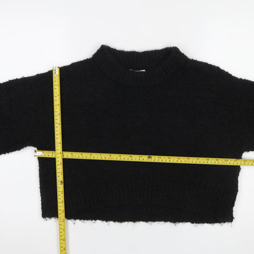 Glamorous Women’s Black Mock Neck Knit Pullover Jumper UK 10