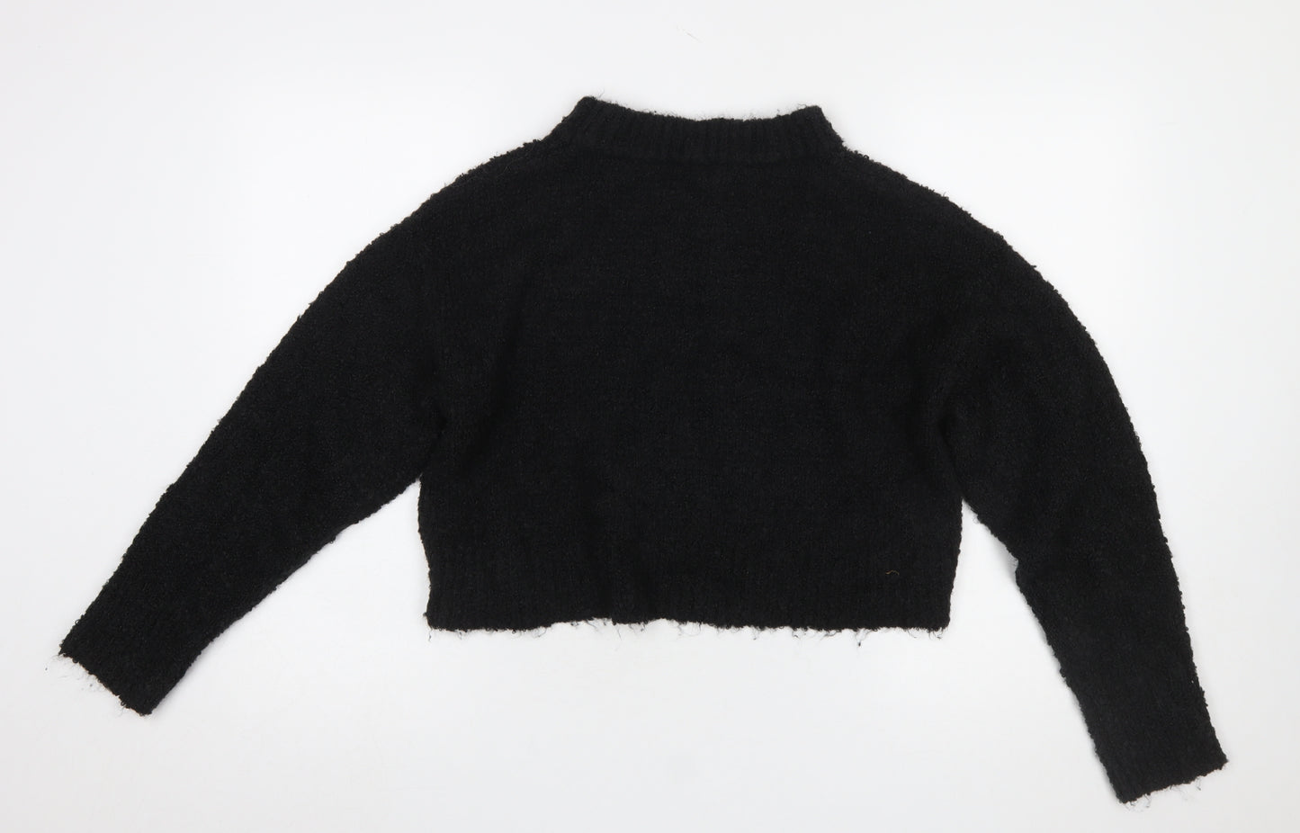 Glamorous Women’s Black Mock Neck Knit Pullover Jumper UK 10