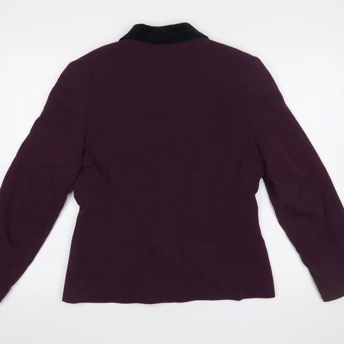 BHS Women’s Purple Velvet Collar Blazer Size 14 Classic Fit Jacket