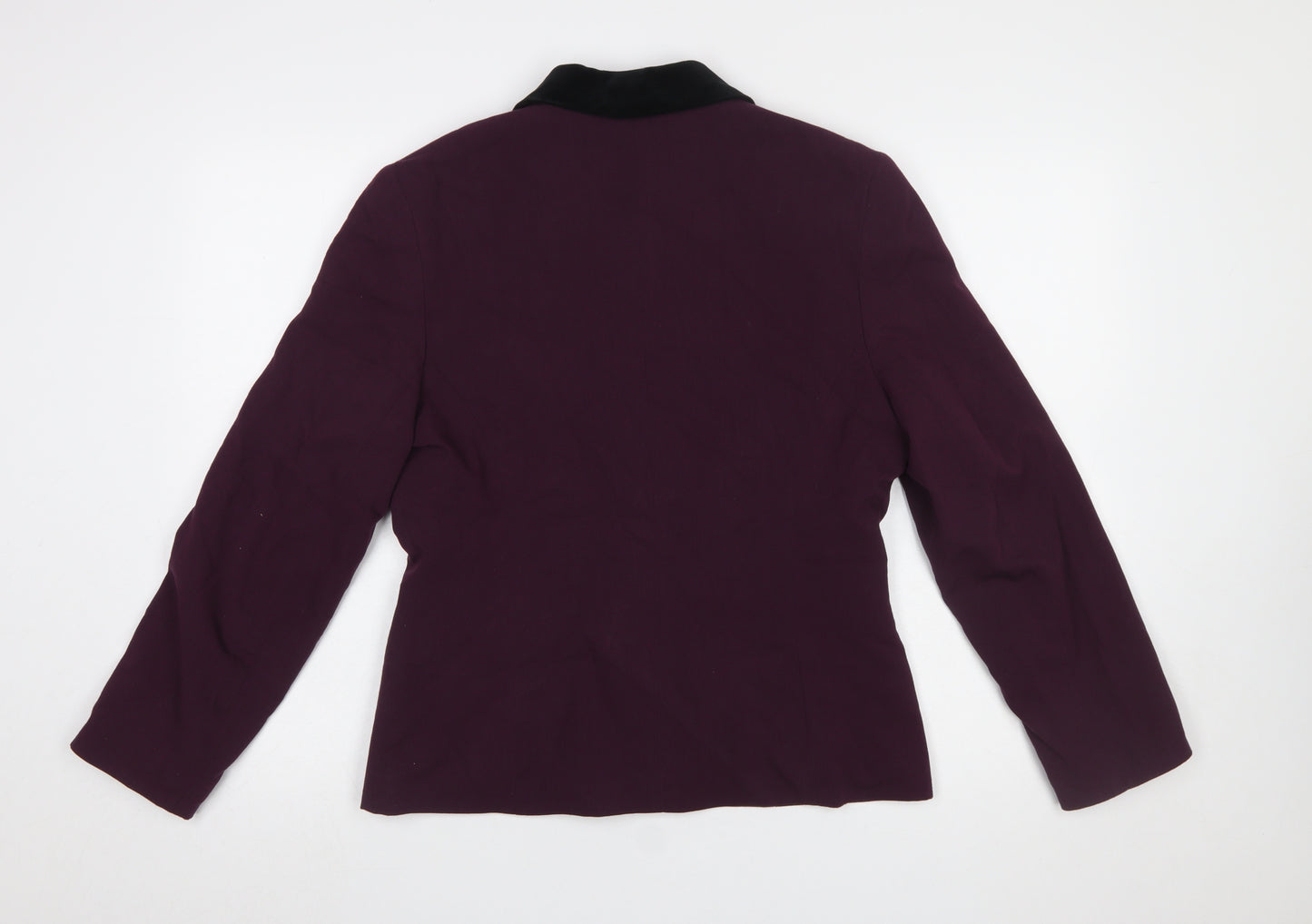 BHS Women’s Purple Velvet Collar Blazer Size 14 Classic Fit Jacket
