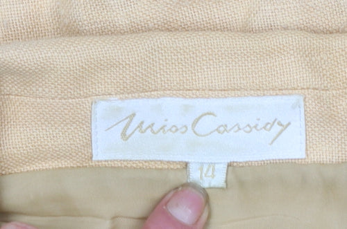 Mios Cassidy Women's Beige Linen Blazer Jacket Size 14 Classic Tailored Style