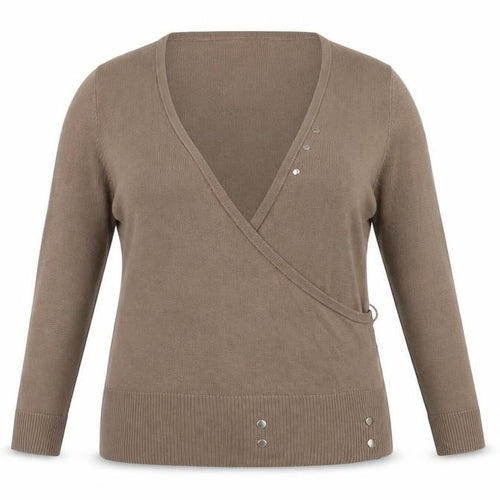 Marks and Spencer Women Brown Wrap Jumper Size 16 V-Neck Knit