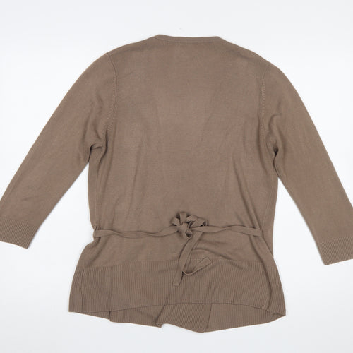 Marks and Spencer Women Brown Wrap Jumper Size 16 V-Neck Knit