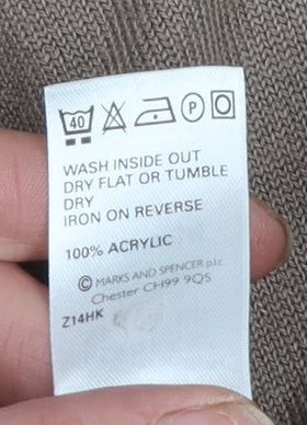 Marks and Spencer Women Brown Wrap Jumper Size 16 V-Neck Knit