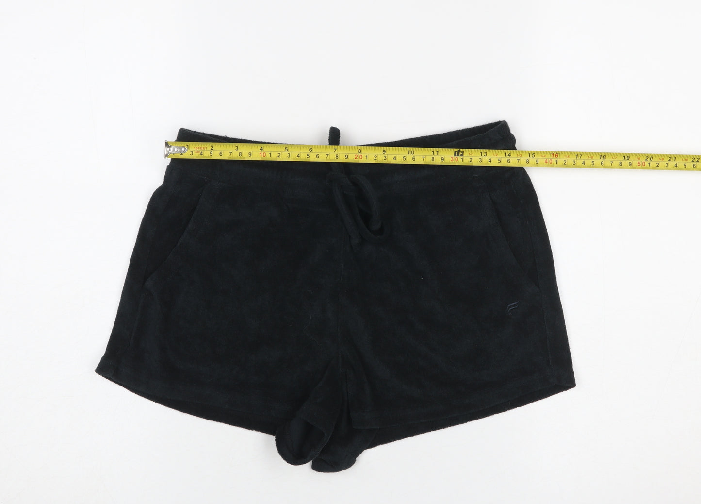 Fabletics Women Black S Sweat Shorts Cotton Blend Drawstring