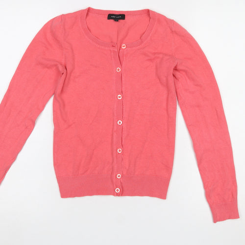 New Look Women’s Pink Button Front Long Sleeve Cardigan Size 6