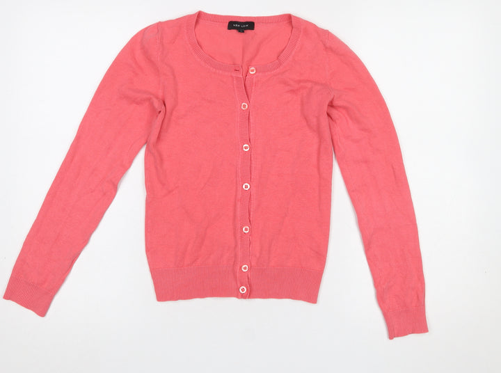 New Look Women’s Pink Button Front Long Sleeve Cardigan Size 6