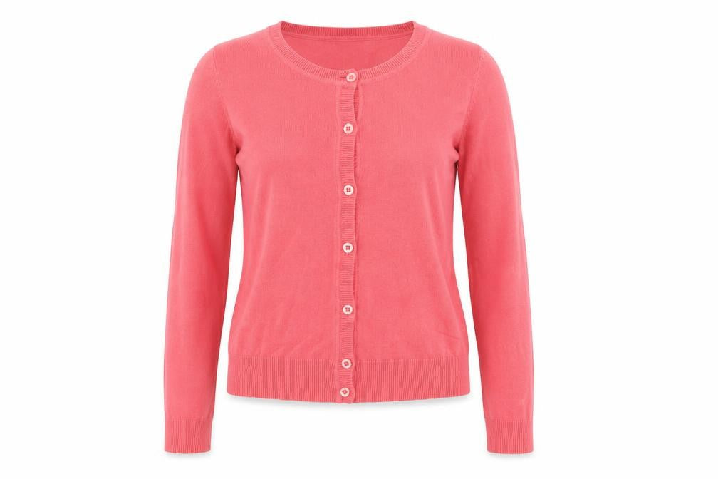 New Look Women’s Pink Button Front Long Sleeve Cardigan Size 6