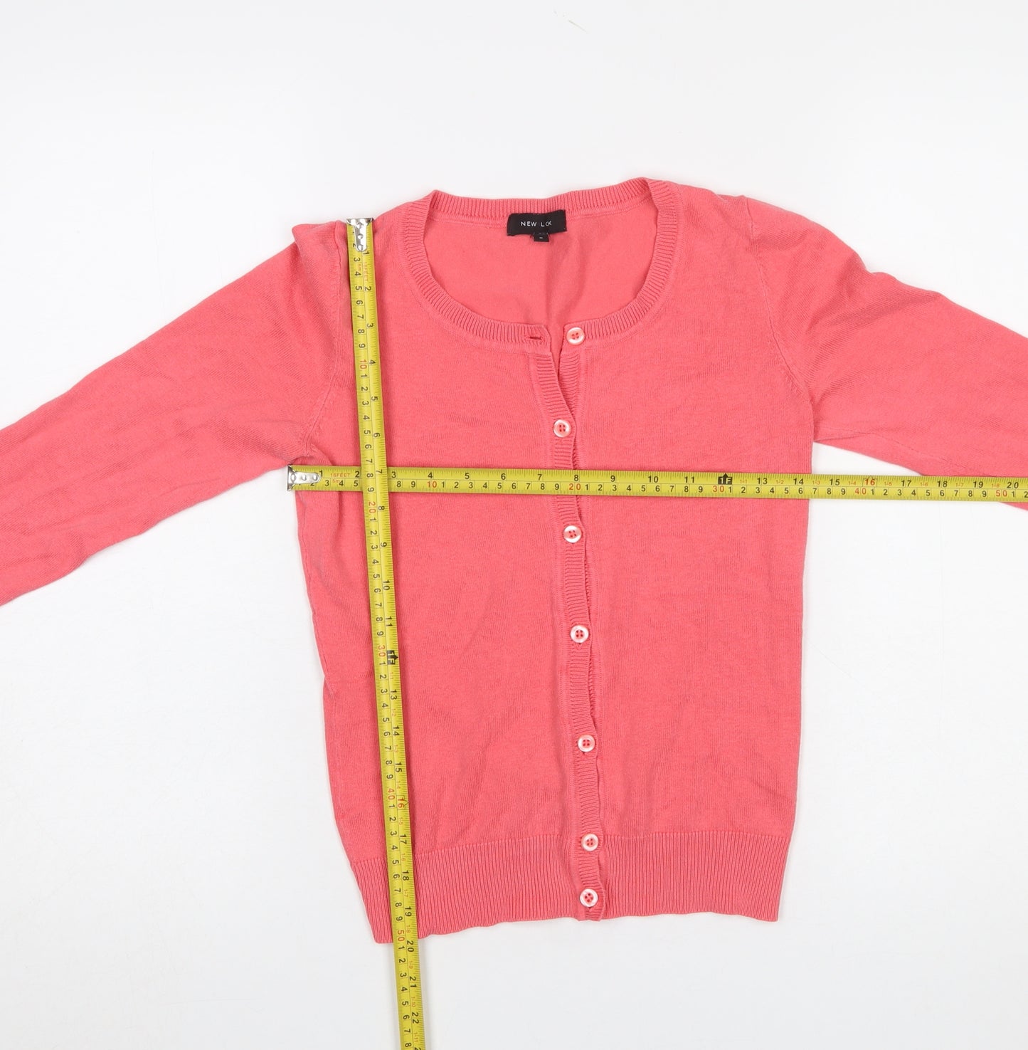 New Look Women’s Pink Button Front Long Sleeve Cardigan Size 6