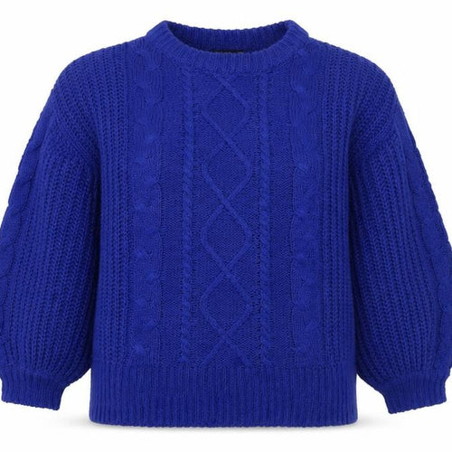 Brave Soul Women Blue Cable Knit Crew Neck Jumper Size 14