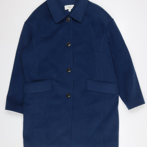 Marks and Spencer Women’s Blue Size 14 Classic Mid-Length Coat