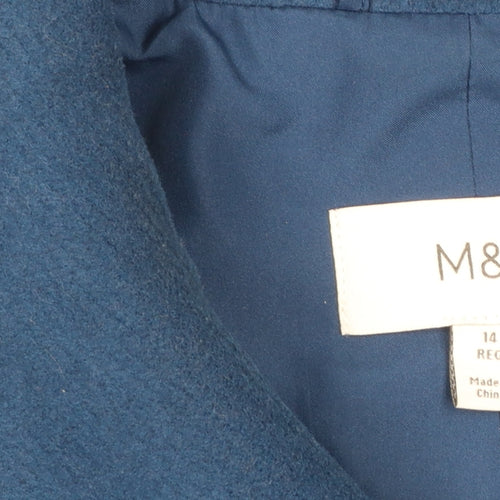 Marks and Spencer Women’s Blue Size 14 Classic Mid-Length Coat