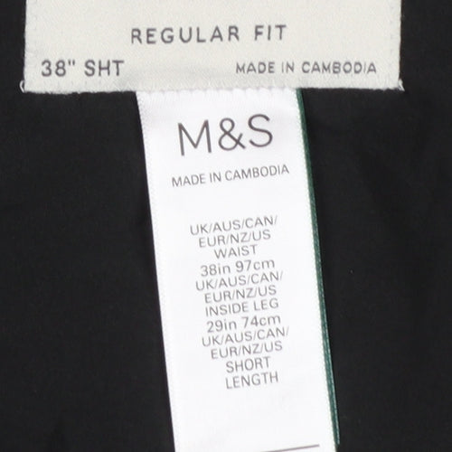 Marks and Spencer Men’s Black Regular Fit Dress Pants 38S